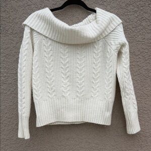 Chic Off-the-Shoulder White Sweater